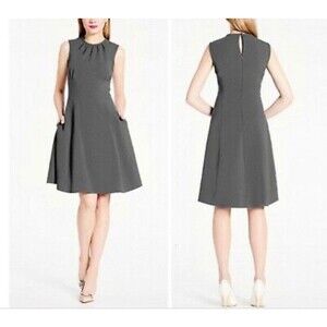 Kate Spade Gray Seamed Fit And Flare Sleeveless Dress Size 6